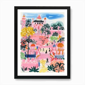 New Delhi, Dreamy Storybook Illustration 4 Art Print