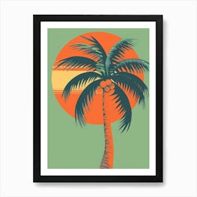 Palm Tree At Sunset 3 Art Print