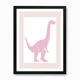 Pastel Pink Dinosaur Silhouette 2 Art Print