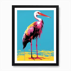 Andy Warhol Style Bird Stork 3 Art Print