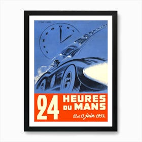 Vintage 1954 24 Hours of Le Mans poster Art Print