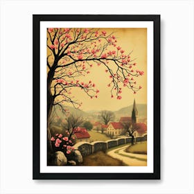 Vintage Of A Village Art Print