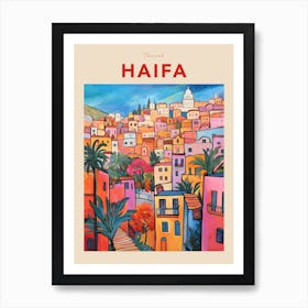 Haifa Israel 3 Fauvist Travel Poster Art Print