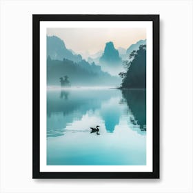 Foggy Morning Lake Art Print