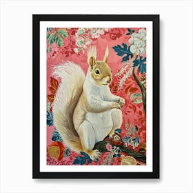 Floral Animal Painting Squirrel 1 Art Print