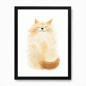 Turkish Angora Cat Clipart Illustration 3 Art Print