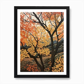 Black Ash 1 Vintage Autumn Tree Print  Art Print