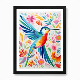 Colourful Bird Painting Hummingbird 3 Art Print