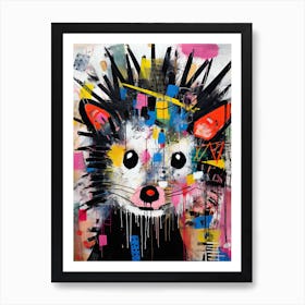 Graffiti Wildlife: Hedgehog in Urban Art Art Print