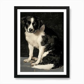 Dark Gothic Border Collie Art Print