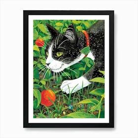 Cat In The Garden 20 Art Print