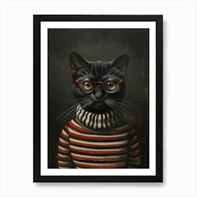 Cat In Glasses 3 Art Print