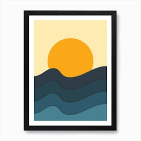 Follow The Sun Minimalist Waves Art Print