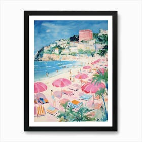 Tropea, Calabria   Italy Beach Club Lido Watercolour 2 Art Print