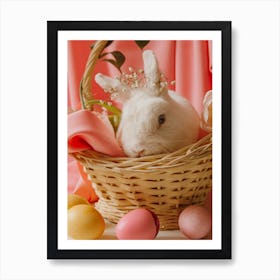 Easter Bunny In Basket Art Print