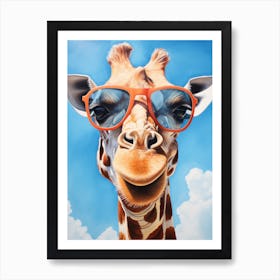 Giraffe With Sunglasses Art Print