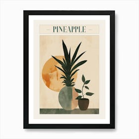 Pineapple Tree Minimal Japandi Illustration 1 Poster Art Print