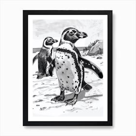 African Penguin Exploring 4 Art Print