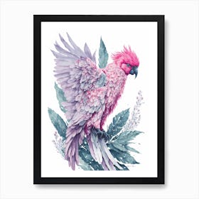 Pink Cockatoo Painting (10) Art Print