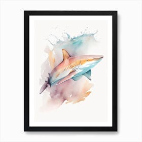 Sixgill Shark 3 Watercolour Art Print