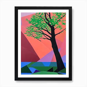 Red Alder Tree Cubist Art Print