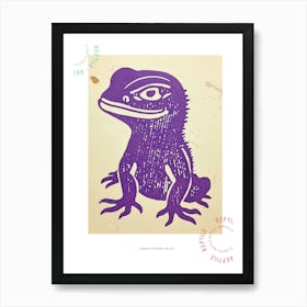 Lilac Grand Cayman Gecko Bold Block Poster Art Print