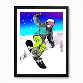 Snowboarding Pop Art 2 Art Print