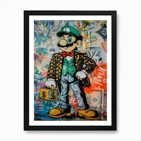 Pop art Luigi Super Mario Art Print