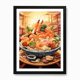 Asian Food In A Bowl Art Print