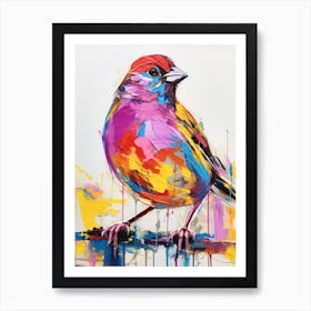 Colourful Bird Painting Sparrow 2 Art Print
