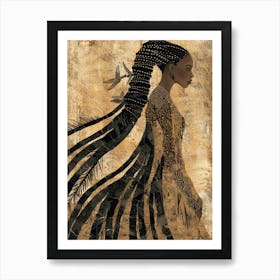 African Woman With Long Hair Art Print