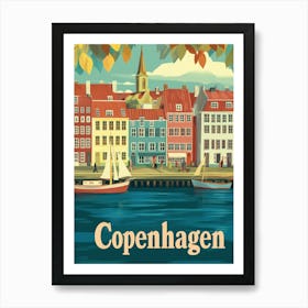 Aihrgdesign A Vintage Travel Poster Of Copenhagen Featuring T 61b6958f F74b 43c0 97fc 3c0422478fe8 1 Art Print