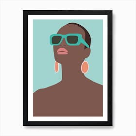 Afro-American Woman In Sunglasses Art Print