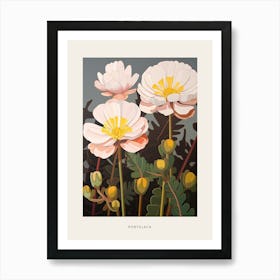 Flower Illustration Portulaca 4 Poster Art Print