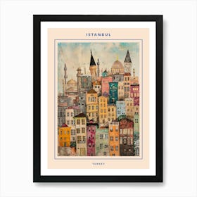 Kitsch Istanbul Skyline Painting 1 Poster Art Print