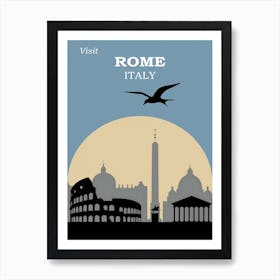 Rome Italy, Travel Poster 1, Karen Arnold Art Print