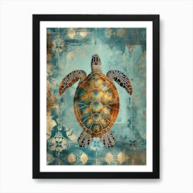 Wallpaper Textured Sea Turtle 3 Art Print