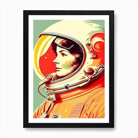 Cosmonaut Light Vintage Sketch Space Art Print