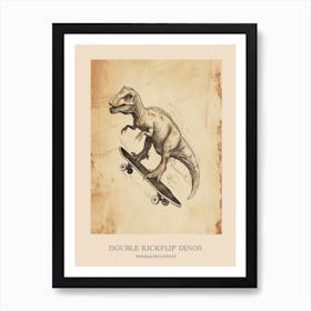 Parasaurolophus Vintage Dinosaur Poster 2 Art Print