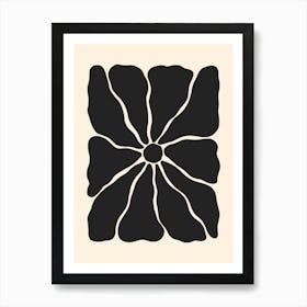 Abstract Flower 01 - Black Art Print