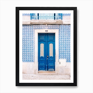 The Blue Door Of Lisbon Portugal Art Print