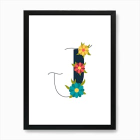 Living Room Floral Letters 10 Art Print