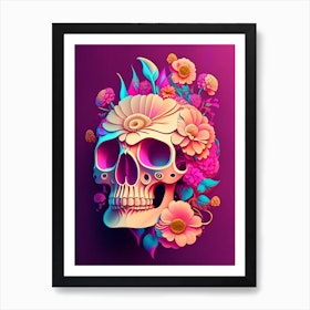 Colorful Neon Floral Skulls: Vibrant Artistry Sketchbook Design 2: Fusing  Life and Death in a Burst of Color