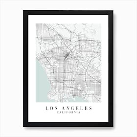 Los Angeles California Street Map Minimal Color Art Print