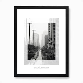 Poster Of Jakarta, Indonesia, Black And White Old Photo 2 Art Print