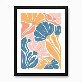 Flowers Matisse Style Boho Botanical Art Print