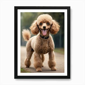 Happy Poodle Painting Dog Lover Art Print