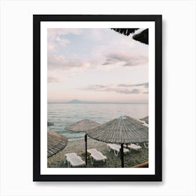 Straw Umbrellas Art Print