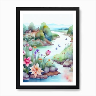 Painting- Sunny Florals: 5x7 matted to 8x10 Watercolor – Bluemangroveart