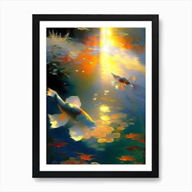 Bekko Koi Fish Monet Style Classic Painting Art Print